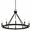 Designers Fountain Fiora 10 Light  Rustic Black Chandelier For Dining Rooms 92589-BK